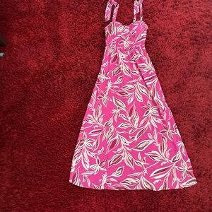Bright Pink Floral Maxi Sundress